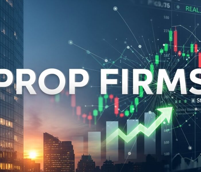 a city skyline with a graph and a green arrow